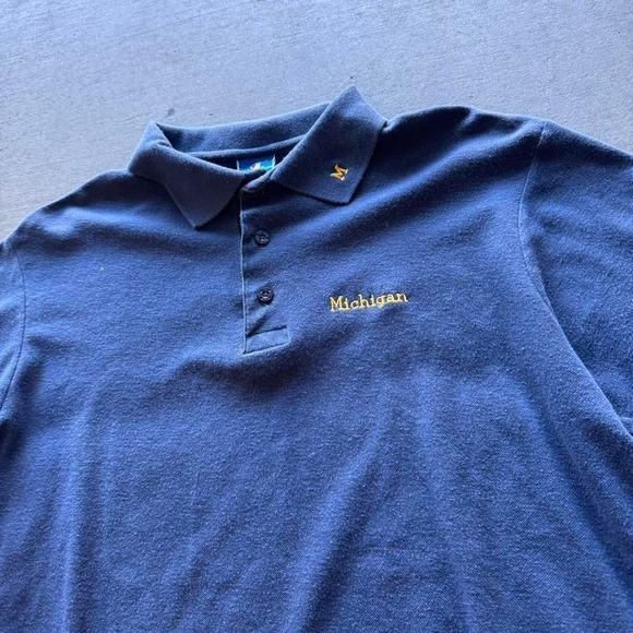 Champion Other - 2000's Blue and Yellow Michigan polo